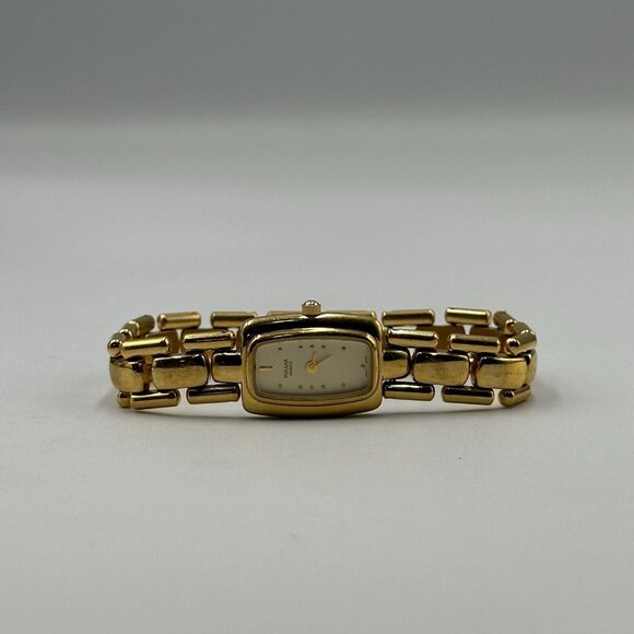 Pulsar Watch Women Gold Tone Rectangle 16MM Dial V400-X008 Quartz New Battery - Picture 8 of 14